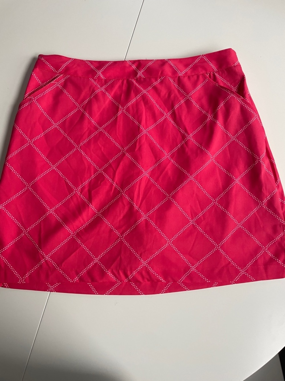 Coral Bay Hot Pink Diamond-Grid Mini Skort